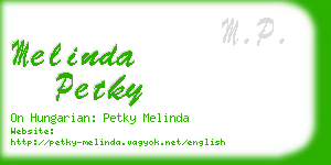 melinda petky business card